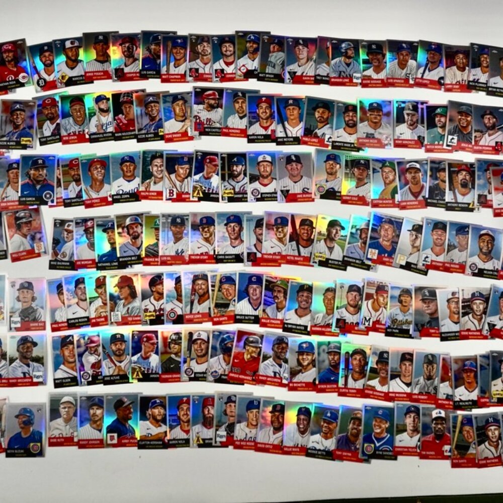 Lot of (174x) 2022 Topps Chrome Platinum Anniversary Prism Refractor Partial Set